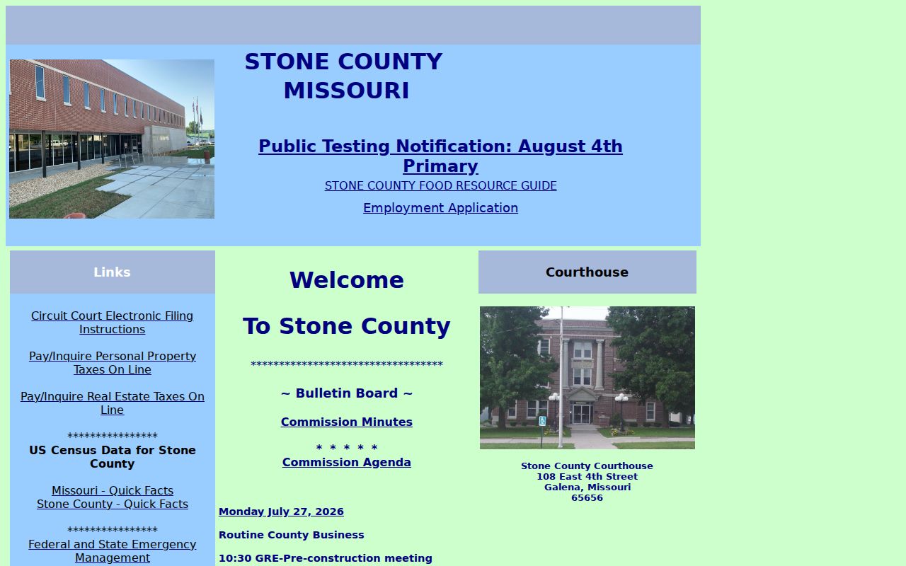 Stone County criminal history county government directory