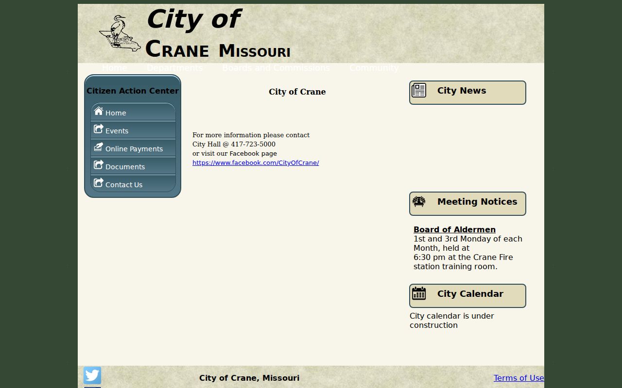 Crane criminal records contact through the official City of Crane website