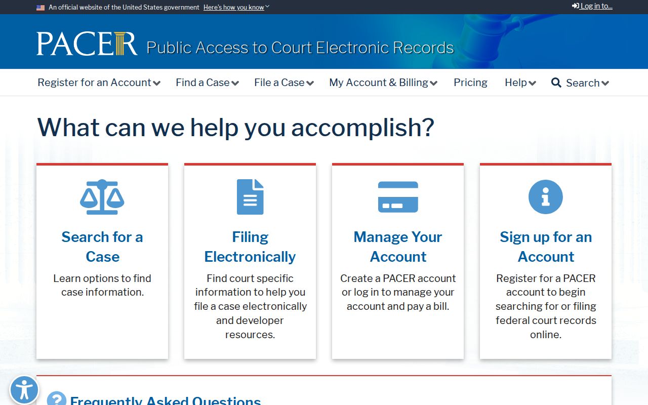 Federal court case lookup for matters connected to Stone County