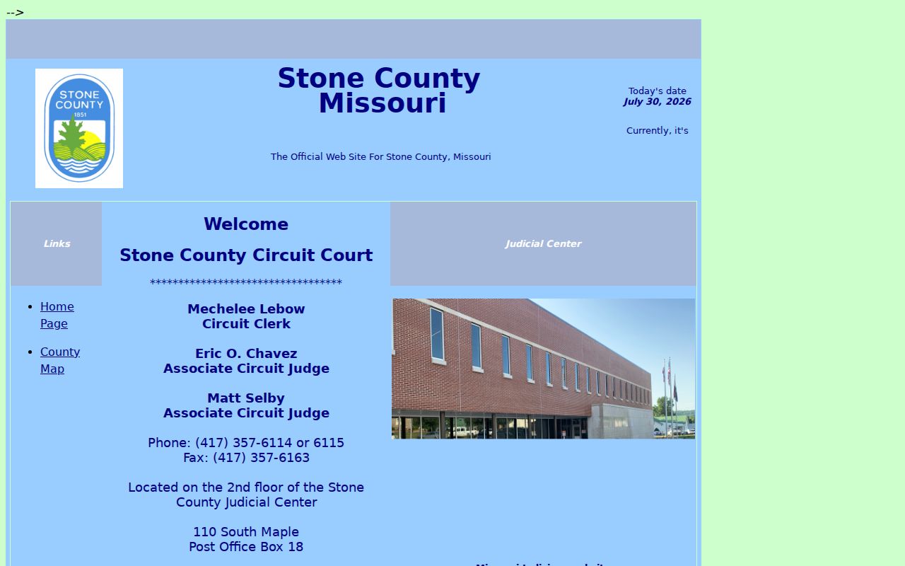 Stone County court case records at the Circuit Clerk page